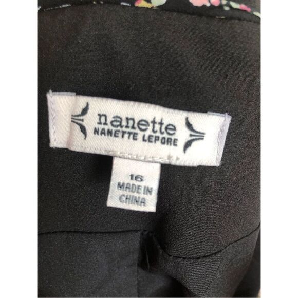 Nanette Lepore black career blazer with gold front buttons fully lined size 16 - Picture 15 of 16